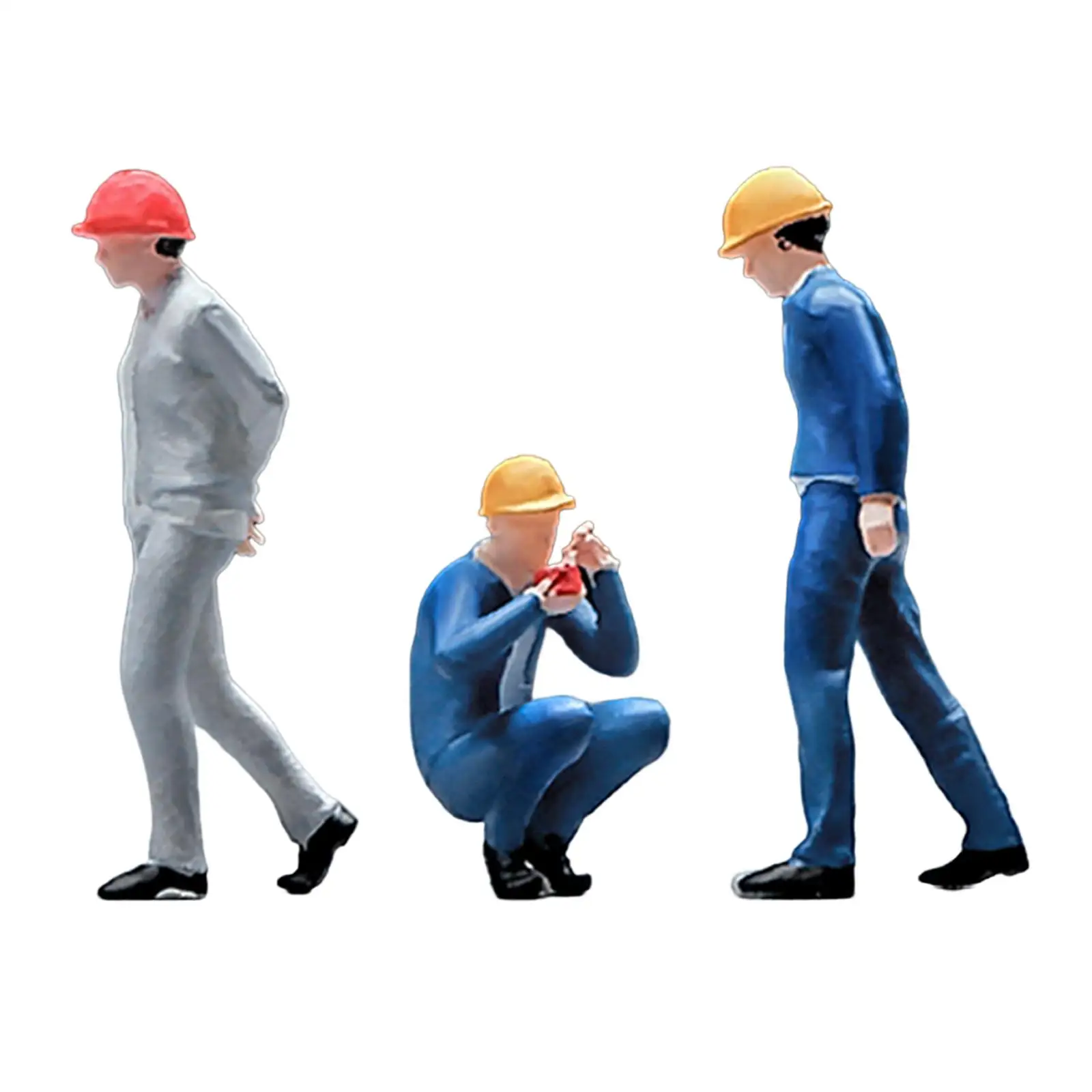 

Масштаб 1/64, модель рабочих, архитектурные фигурки ручной росписи для микро-пейзажа, реквизит для фильмов, коллекция макет поезда железная дорога