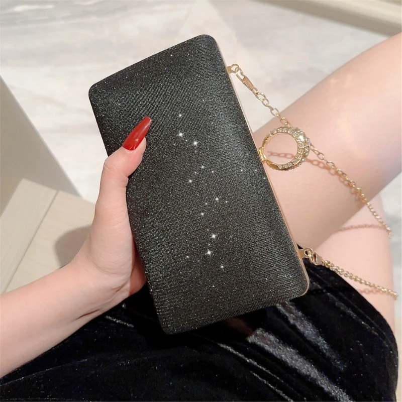 Ladies Evening Bag Delicate Hand Bag with Removable Strap for Parties E74B
