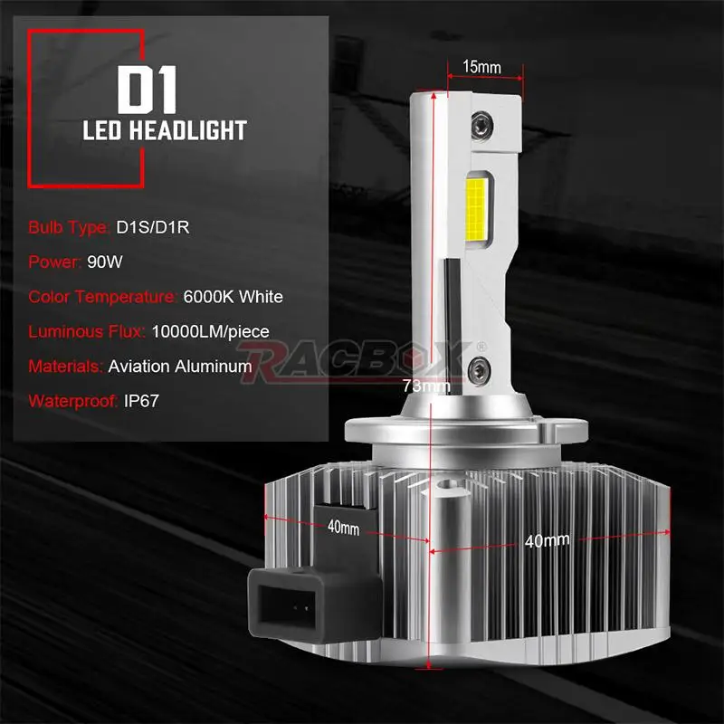 Satın Alın 2PCS/D1S LED Headlights HID D3S D2S D4S D4R, 48% OFF