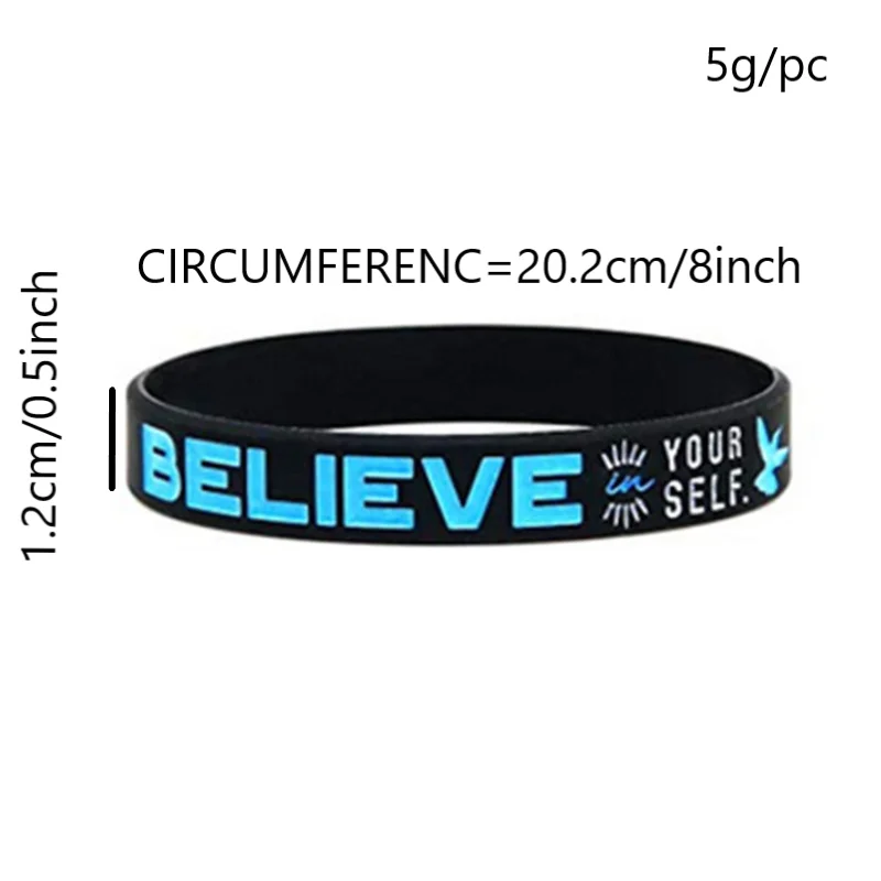 Inspirational Silicone Wristband Bracelet - Dream, Inspire, Create, Believe
