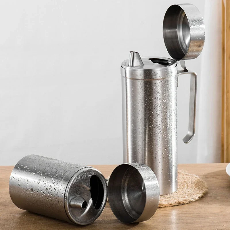 Oljebehållare i rostfritt stål med filter läckagesäker_voghion.com