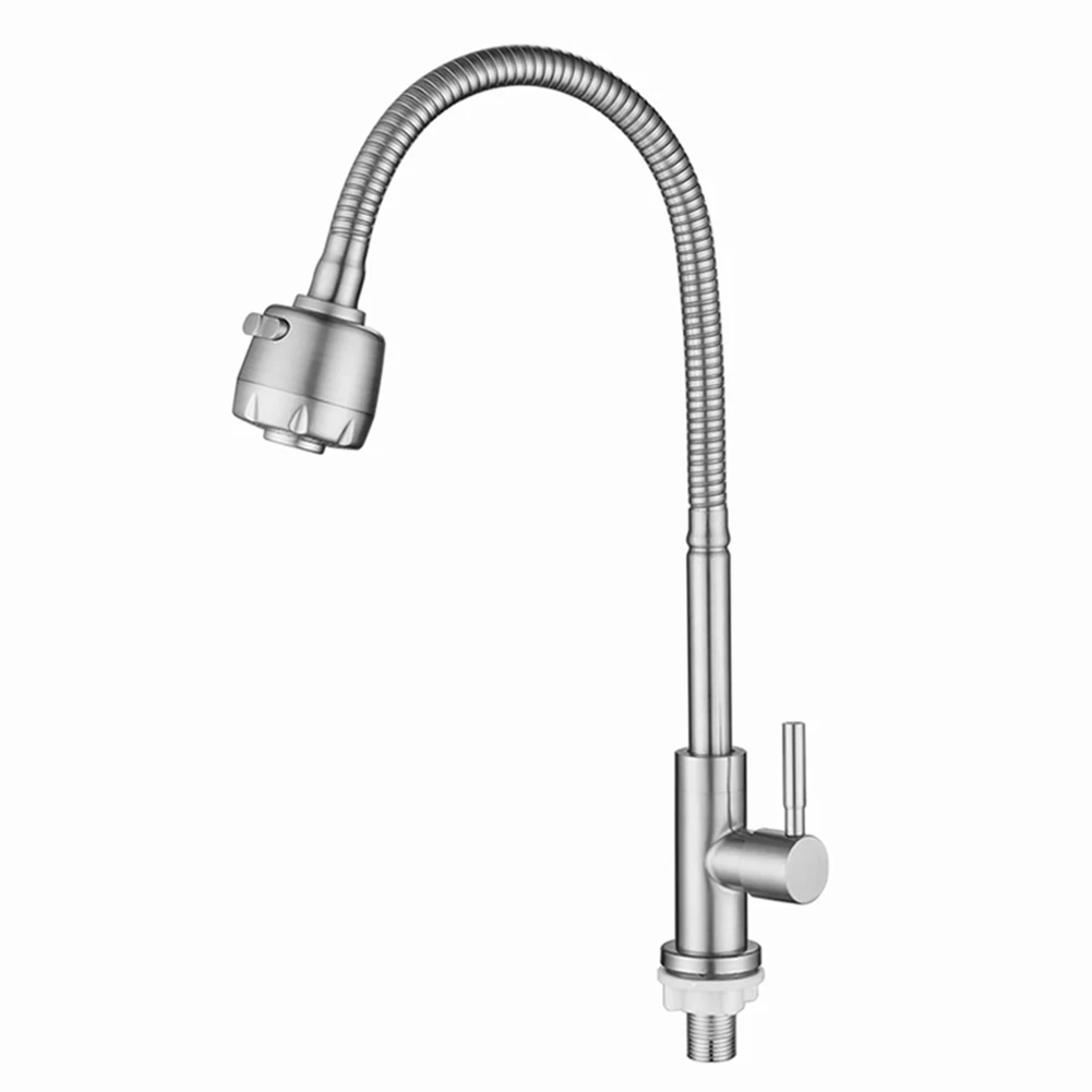 1Pc Kitchen Faucet 304 Stainless Steel Tap Water Purifier Single Cold Lever Hole Tap Deck Mounted For Kitchen Bathroom Hardware