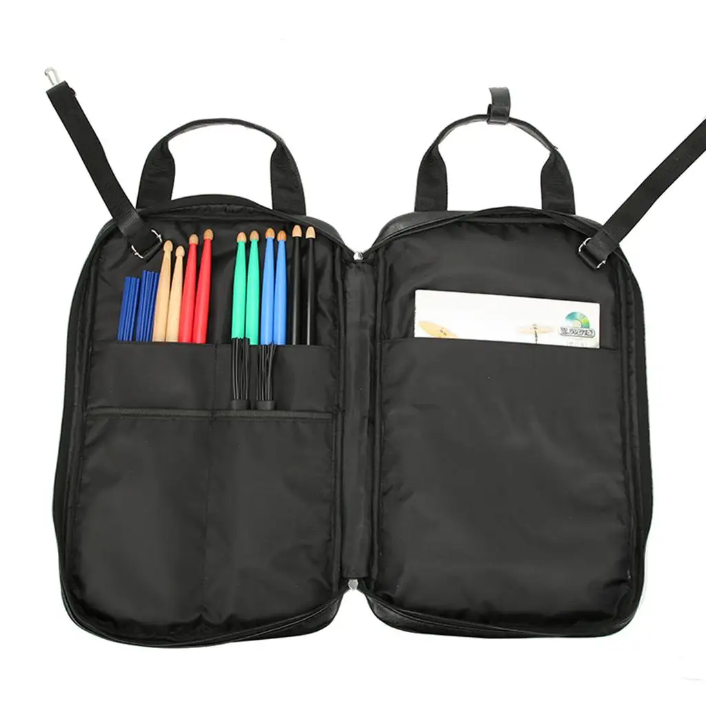Drum Sticks Drum Accessories PU Leather Drum Stick Drumsticks Bag Carrying Case Parts Accessory Drum Stick Gig Bag Handbag Backpack Music Score Book