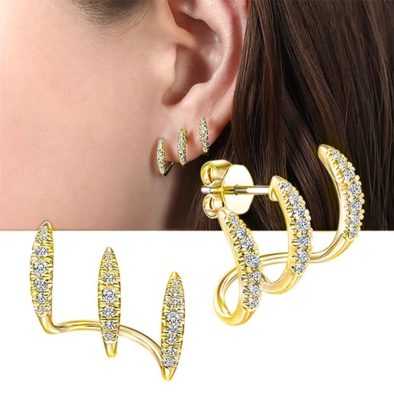 TWICE着用◆CLEVERMOVE◆#332 CROSS RING EARRING 2色 Pavé Cross Hoop Earrings 293150C01 - Sabina