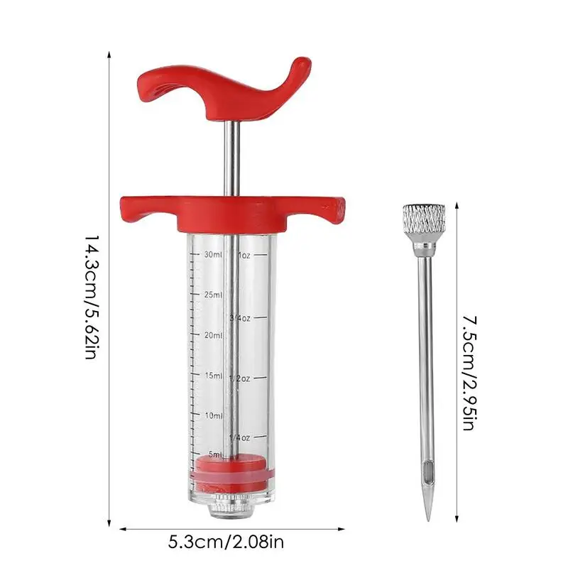 BBQ Meat Injector Turkey Baster Syringe Stainless Steel Needle Marinade Injector Turkey Chicken Syringe Sauce Injection BBQ Tool images - 6