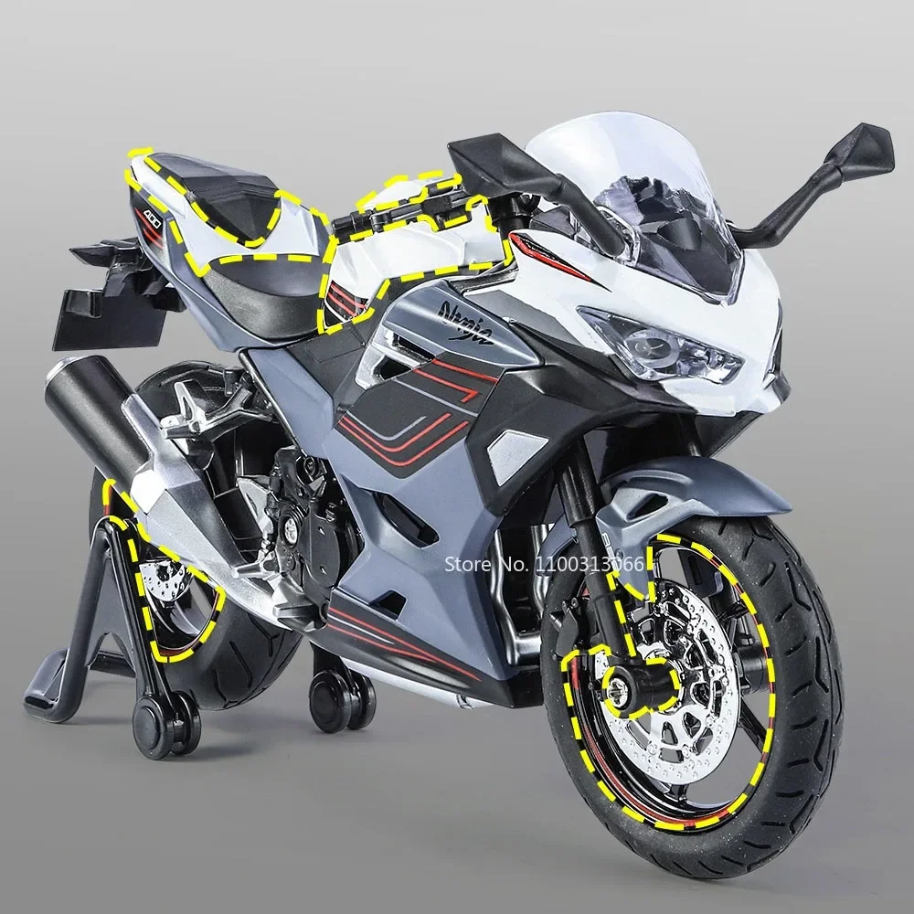 1/12 Scale Kawasaki Ninja 400 Vehicle Model Simulation