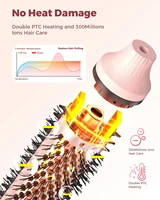 Brosse thermique double tension, brosse ronde chauffante de 1,5 pouces avec ions négatifs et céramique pour la tension, 6 temps et arrêt automatique 5