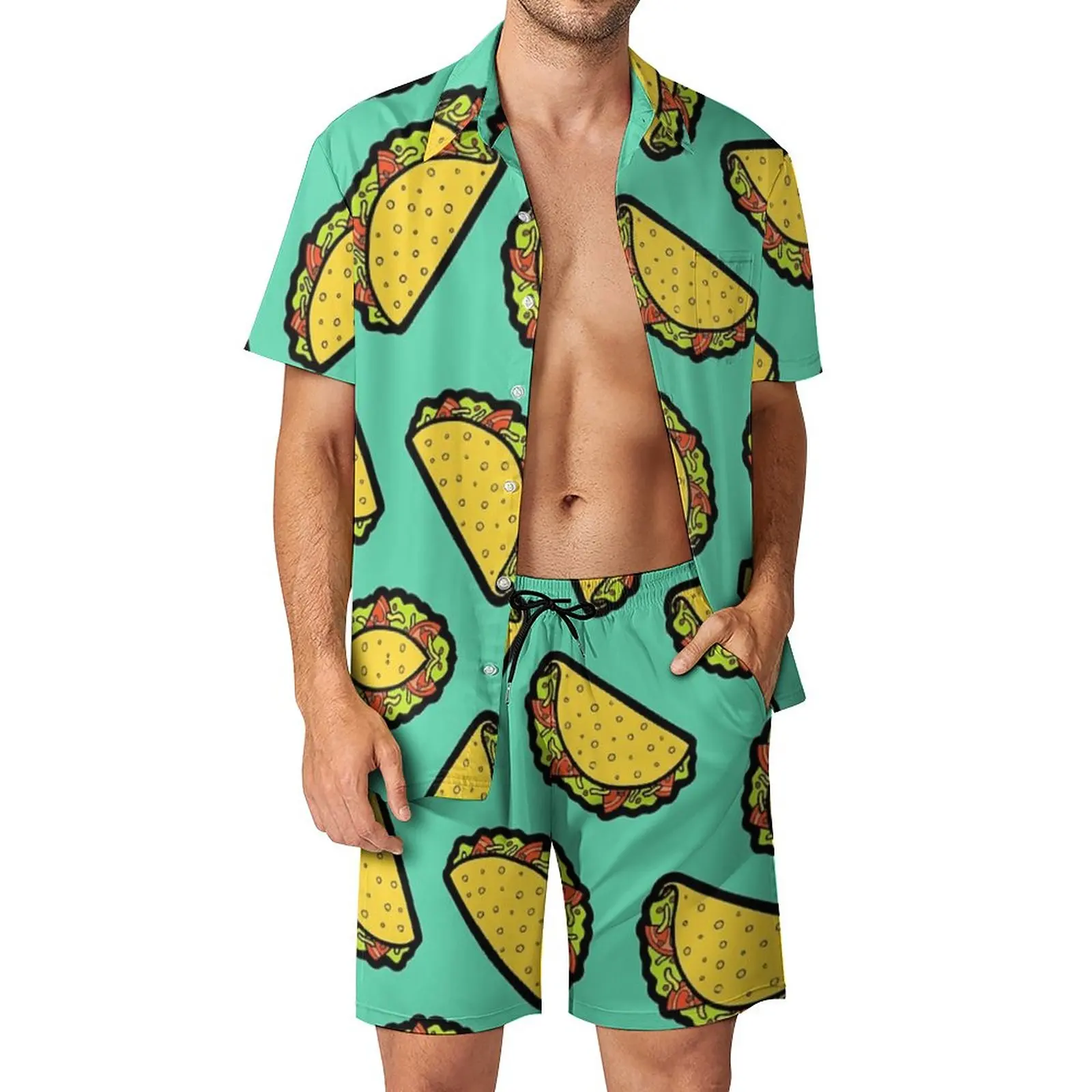 

It's Taco Time Men's Beach Suit 2 Pieces Pantdress High Grade Unique Going Out Eur Size