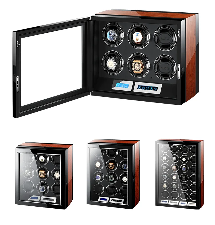 S3a359807b5334632be43d393b3bb614c1 Embers Watch Winder Wooden Shaker Automatic Winding Watch Storage Box 9 Slots Safe Jewelry Collection Cabinet Display
