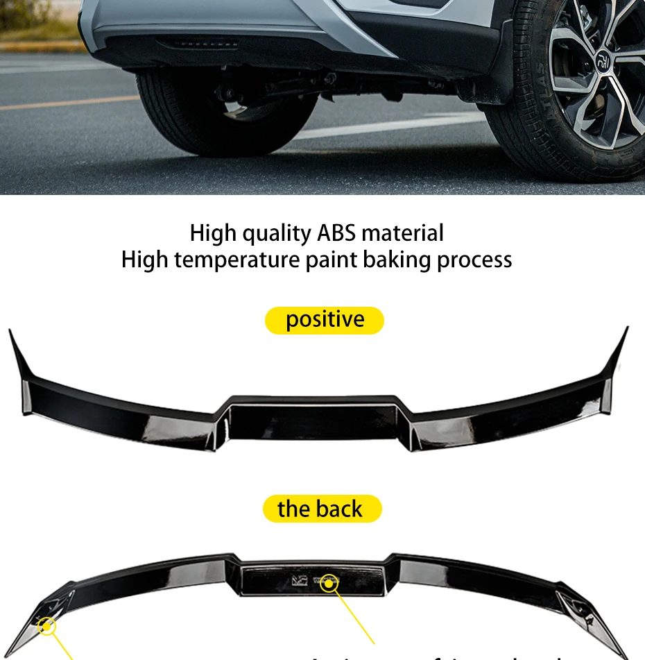 For BYD Atto 3 2022 MC sports Spoiler Top Center Wing Trunk Spoiler Top Wing Trunk ABS Carbon fiber pattern Atto3 Accessories