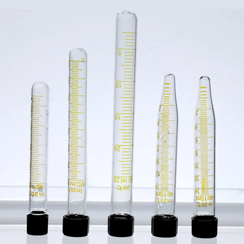 Röhrchen, graduierte Glas-Reagenzgläser mit Schraubverschluss, Kalibrierungs-Reagenzgläser, 5 ml, 10 ml, 15 ml, 20 ml, 25 ml, 30 ml, 50 ml, 100 ml – Detail 4