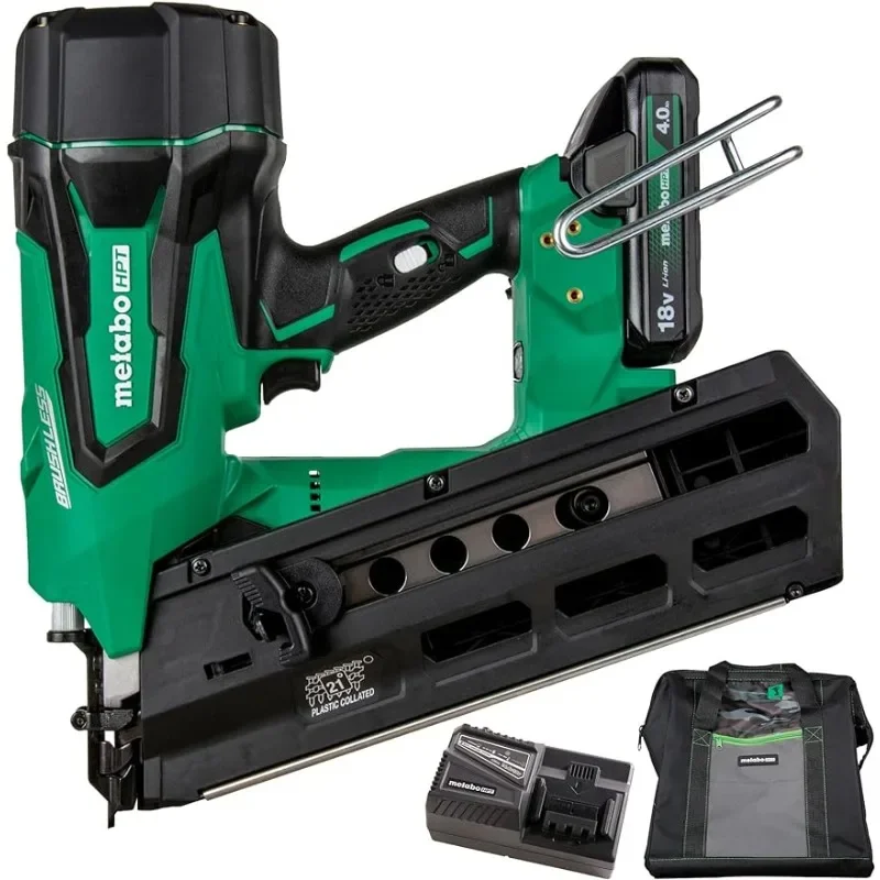 

Metabo HPT беспроводной 18V набор контурных гвоздей 21 degree журнал круглые гвозди от 2-дюймовых до 3-3-3-дюймовых 1-18V 4.0Ah li-ion