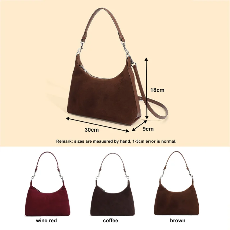 2024 New Winter Women Bag Female Frosted Leather Fashion Armpit Shoulder Bag Tote Lady Fashion Suede Handbag Crossbody Messenger 6