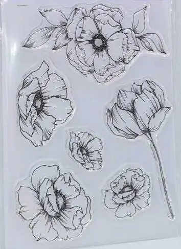 플로우 클리어 실리콘 스탬프, DIY 스크랩북 및 앨범 장 씰, 클리어 스탬프 시트, A8000
