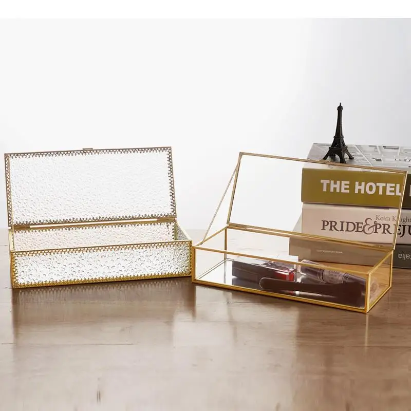 

Женская шкатулка для хранения ювелирных изделий, стеклянная шкатулка, декоративные витрины, органайзер для ювелирных изделий, корзины для домашнего хранения, органайзер для косметики