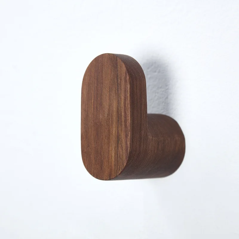 New Natural Wood Clothes Hanger Wall Mounted Coat Hook Decorative Key Holder Hat Scarf Handbag Storage Hanger Bathroom Rack 4