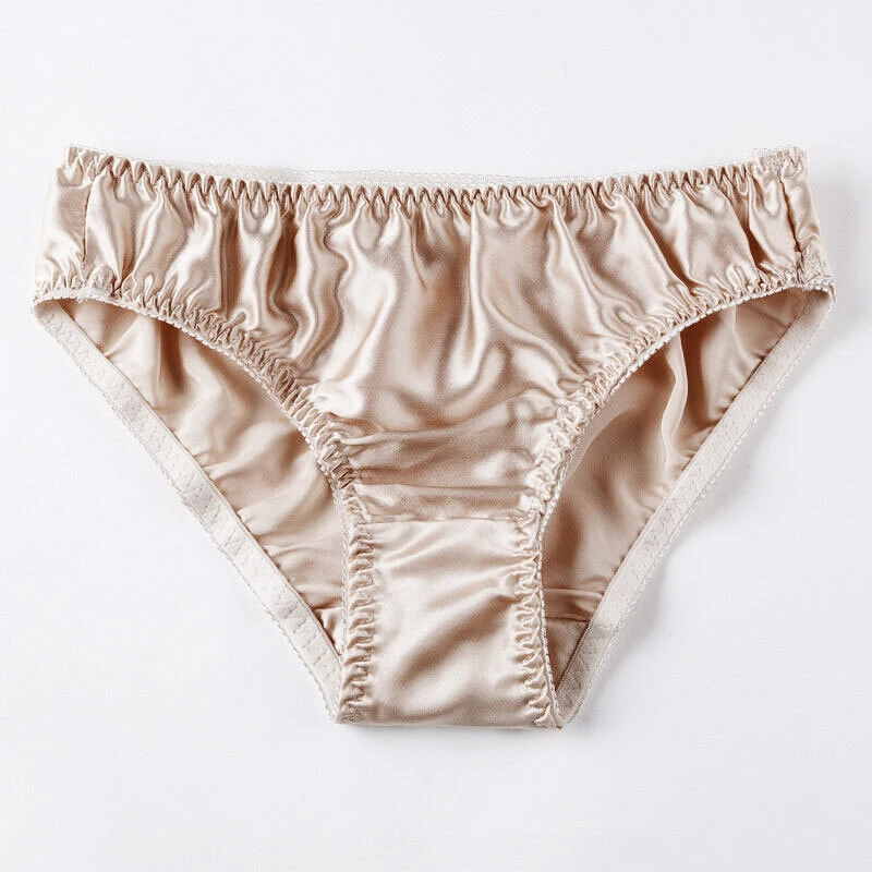 New Sexy Real Silk Women'S Underwear Seamless Panties Female Briefs Ladies Comfortable Lingerie Mid Waist Undershorts Underpants