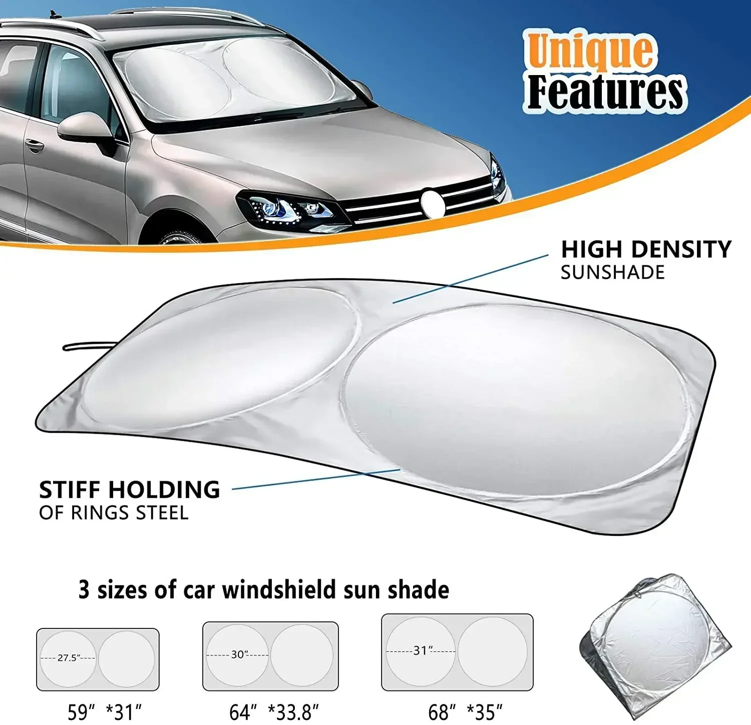 Car Window Sun Shade UV Protection Front Rear Visor