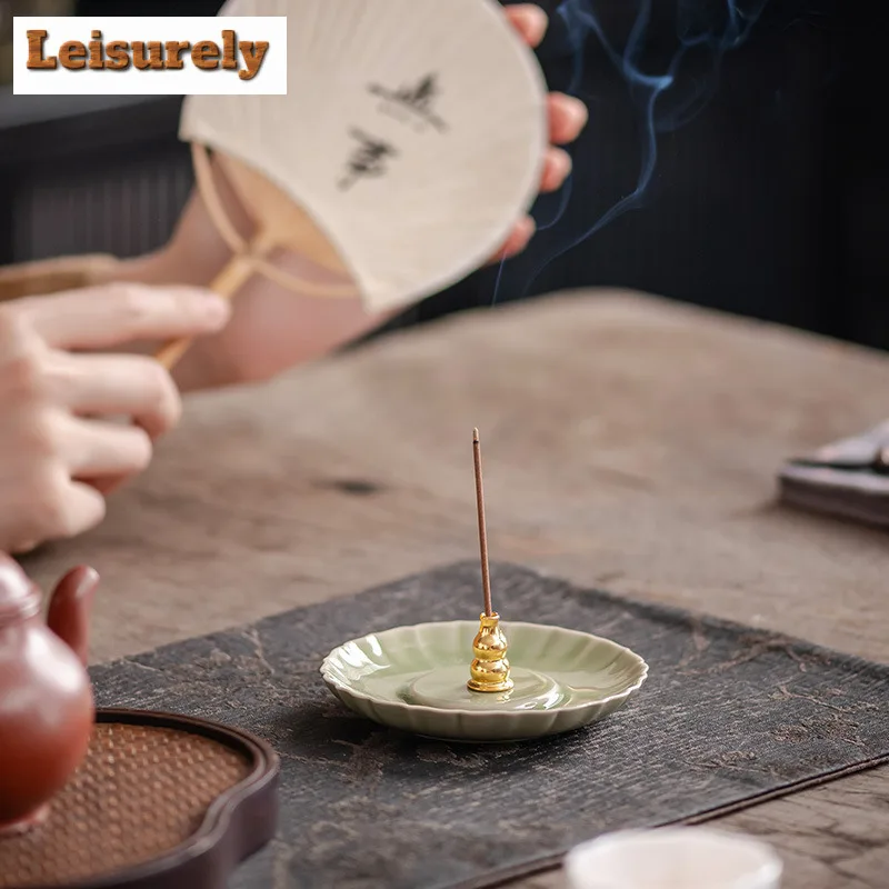 Celadon Incense Holder Water Fountain Decoration Incense Burners Mosquito Incense Holder Consecrate Censer Teaset Decoration