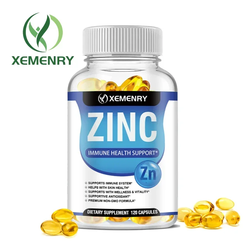 

XEMENRY Zinc Capsules 50 Mg - Dietary Supplement, Made in The USA Non-GMO