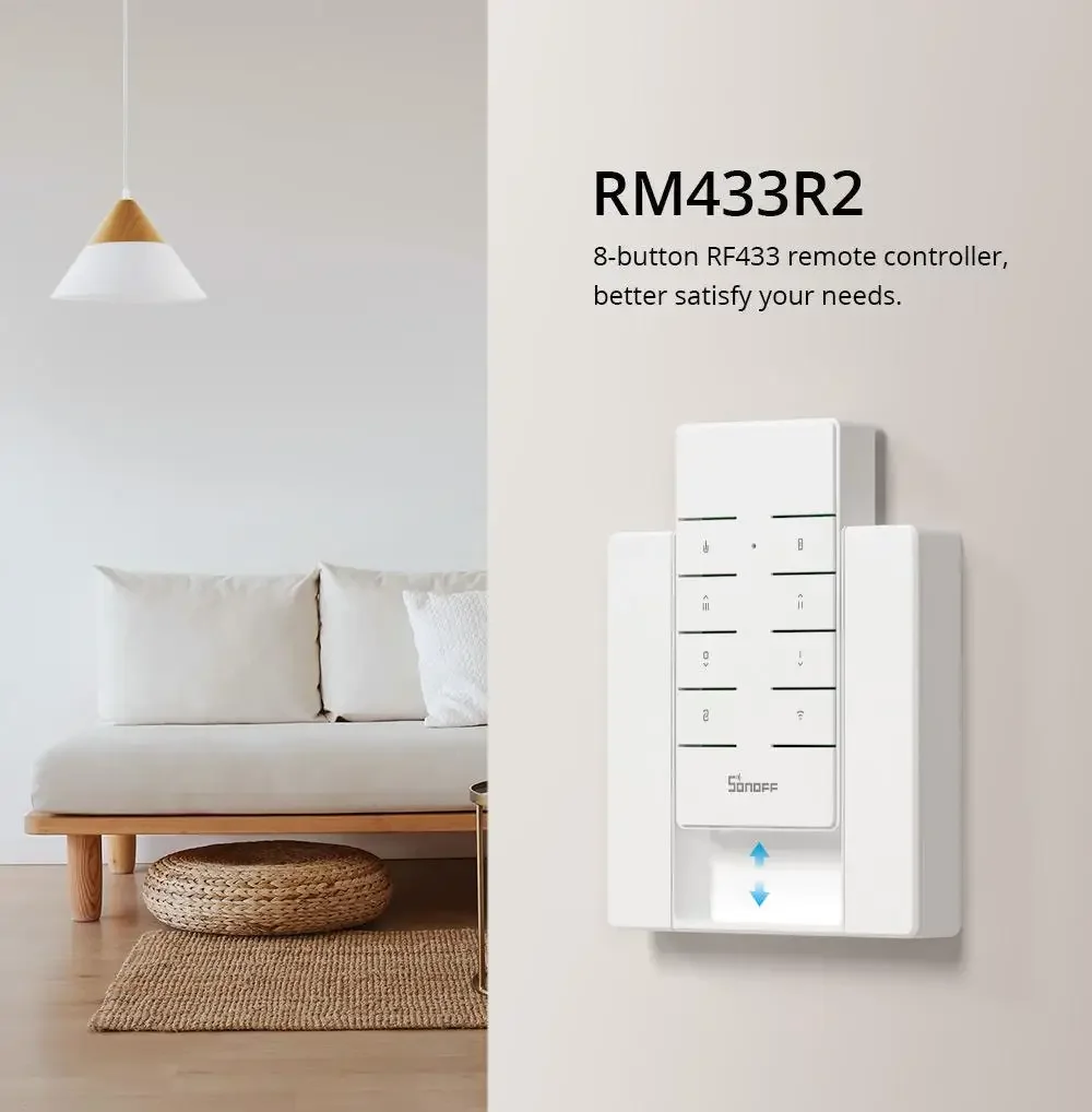 RM433 R2 433MHz RF Remote Controller 8 Button Remote Control Paired With TX Wal