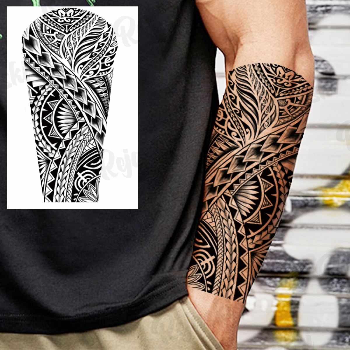 Tatouage Polynésien Homme Avant Bras Tatouage Noir Épines Maori Pour Hommes Adultes, Autocollant Réaliste Lion  Tigre Boussole Guerre Totem Faux Tatouage Bras Jambe Imperméable -  Temporaire Tatouages - AliExpress