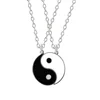 2 Pcs/Set Couple Necklace Vintage Yin Yang Gossip Pendant Choker Jewelry For Best Friends Yin Yang Tai Chi Necklace Friendship 6