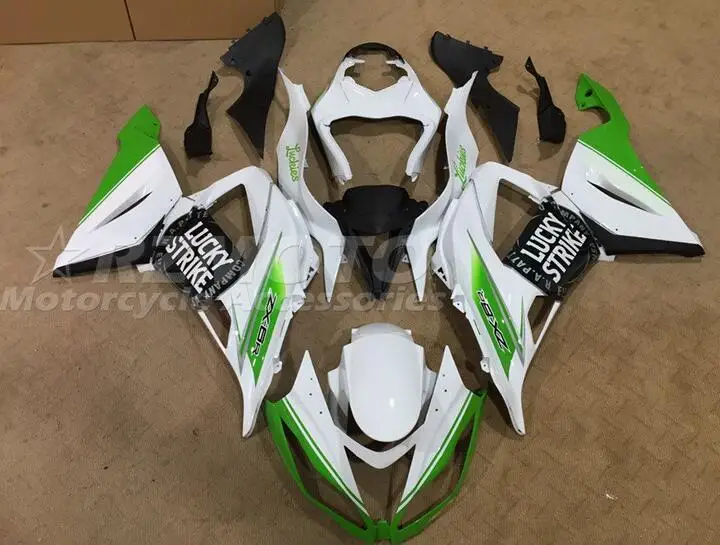 

НОВЫЕ комплекты обтекателей из АБС-пластика, подходят для Kawasaki ZX-6R ZX6R 636 2013 2014 2015 2016 2017 13 14 15 16 17 18, комплект кузова зеленого и белого цвета