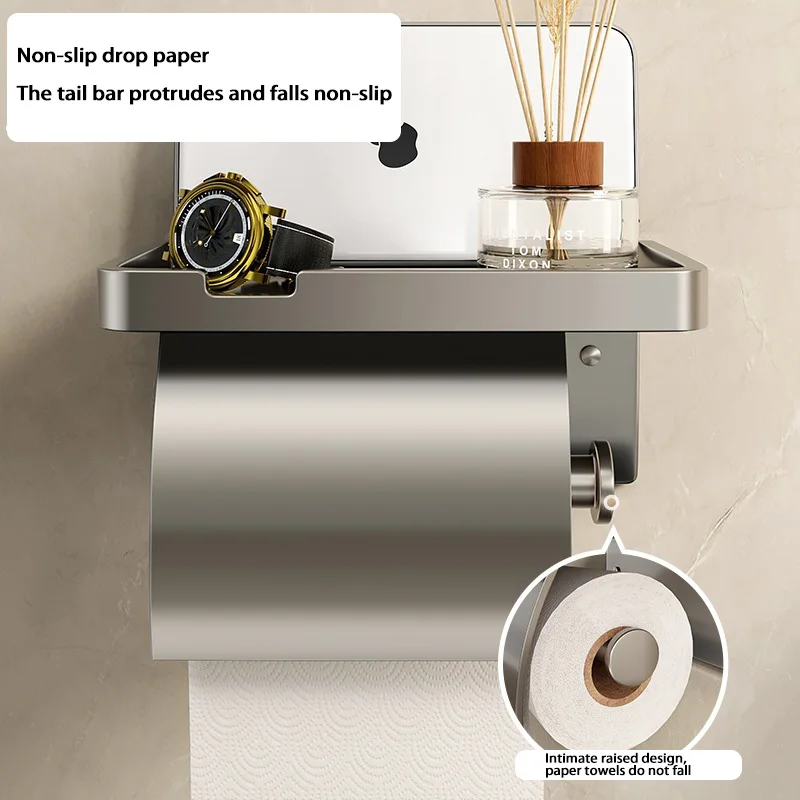 Bathroom Water Tissue High Capacity Case Accessories Phone Storage Box Roll Toilet Paper Holder Kleenex Floating Wall Shelves toilet paper holder toilet paper rack toilet roll holder tissue holder