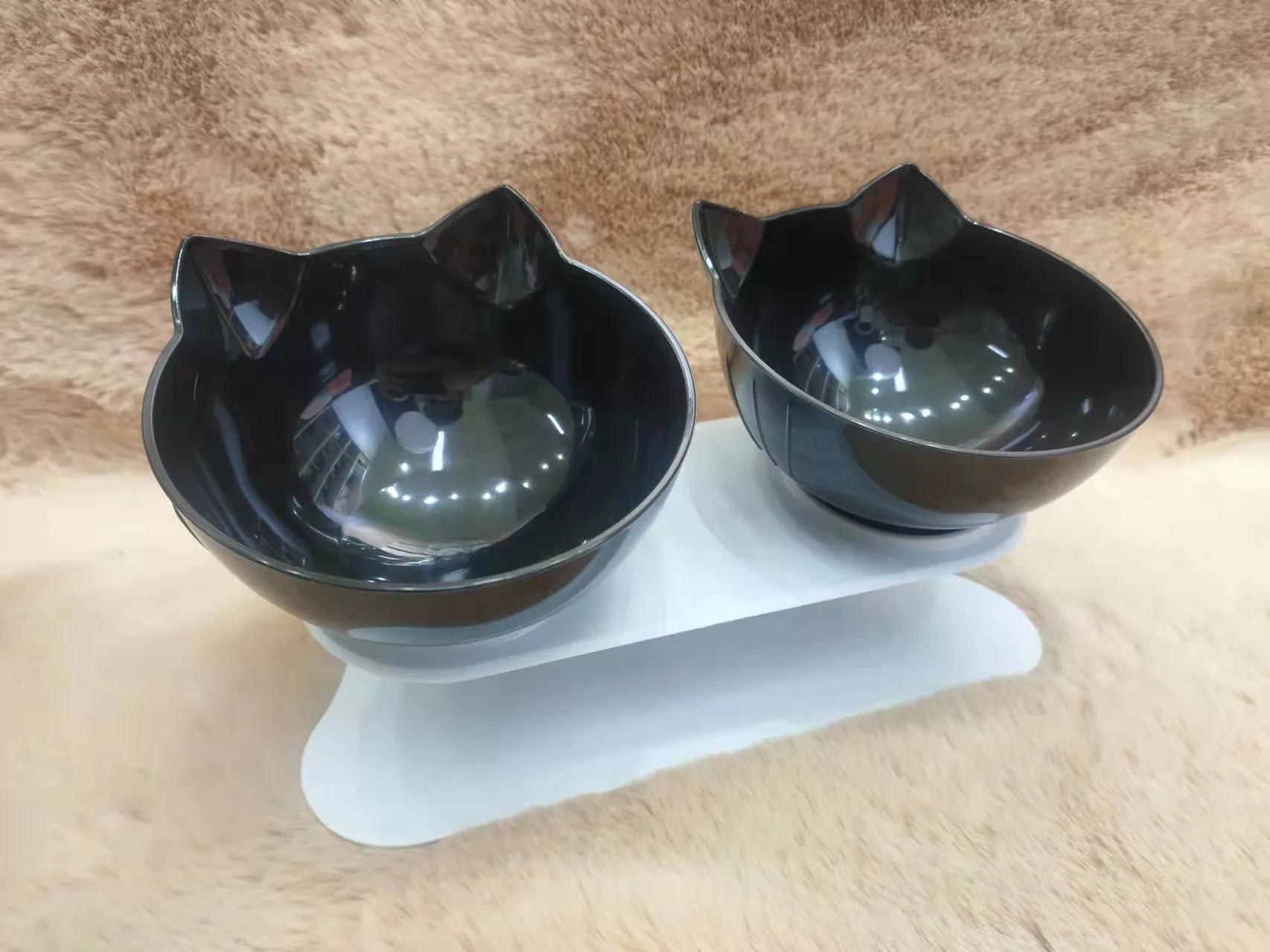 Title 13, Non-Slip Double Cat Bowl Pet Water Food Feed Do...