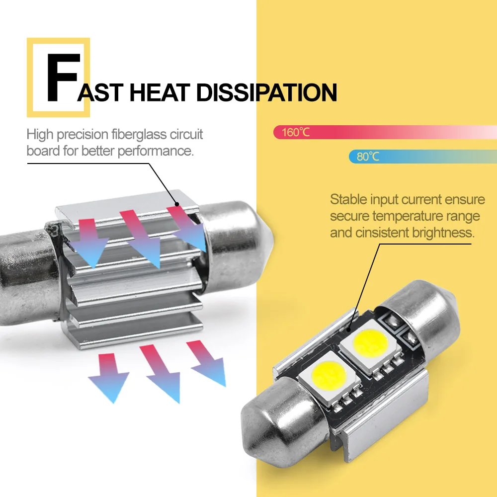 ڵ Ʈ LED , ĵ 佺 DE3021 3175 6428 SMD ׸  , Ʈũ  ǵ, 10x DE3022 DE3175, 31mm