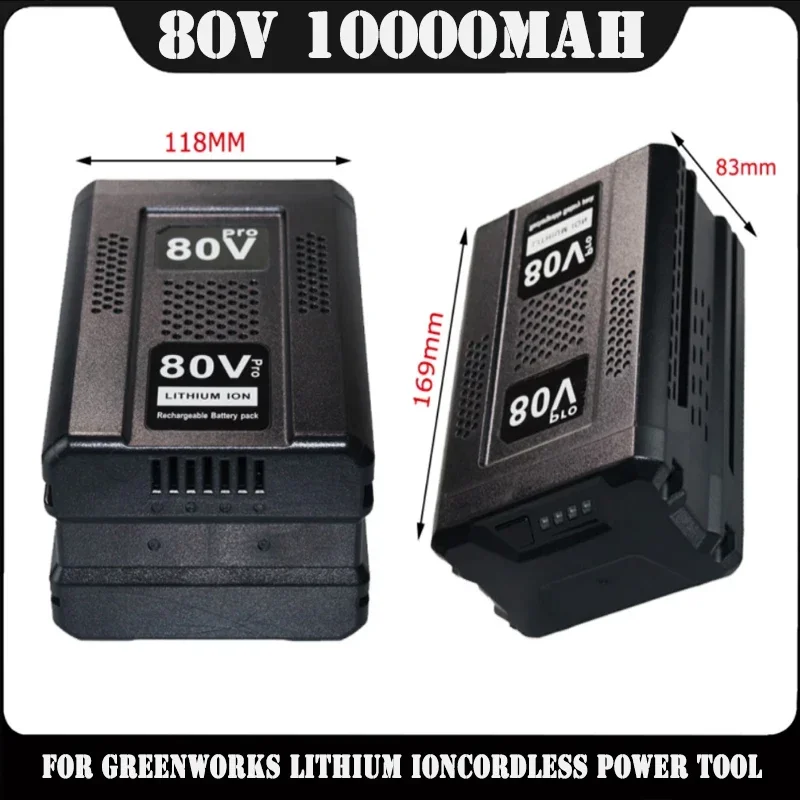 

NEW 2024 6.0/8.0/10.0ah 80V Replacement Battery for Greenworks 80V Max Lithium Ion Battery GBA80200 GBA80250 GBA80400 GBA80500