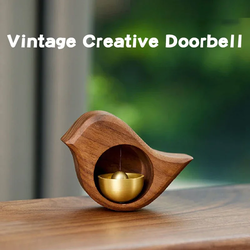 

for Wind Door Bird Korean Bell Room Walll Decor Aesthetic Entrance Doorbell Creative Wireless Chimes Home Wooden Accessories