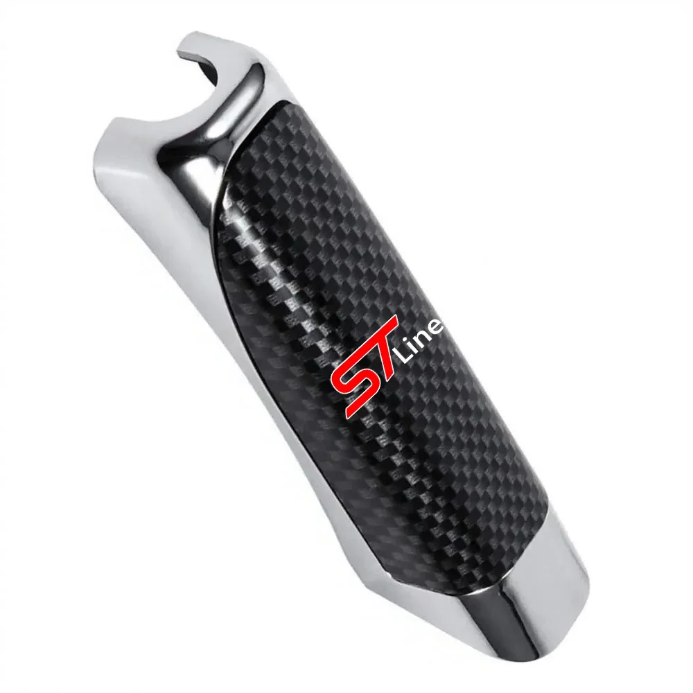 1pcs Car Handbrake Grip Carbon Fiber Anti-slip Protect Cover Decor For FORD ST Line Focus x 2 3 FIESTA Explorer Car Accessories hand brake cover