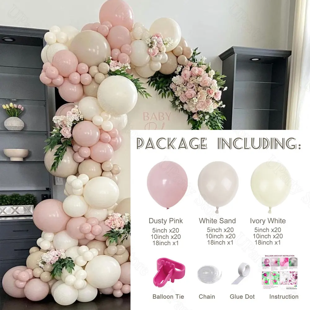 60 Palloncini Rosa, Beige E Oro – Set Per Decorazioni Compleanno, Baby Shower, Matrimonio E Laurea, 12 Pollici
