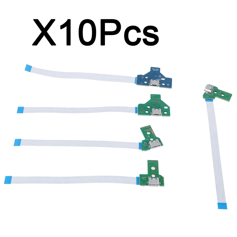 10 pces usb porto de carregamento soquete placa de circuito para 12pin jds 011 030 040 055 14pin 001 conector para ps4 controlador duplo replaceme