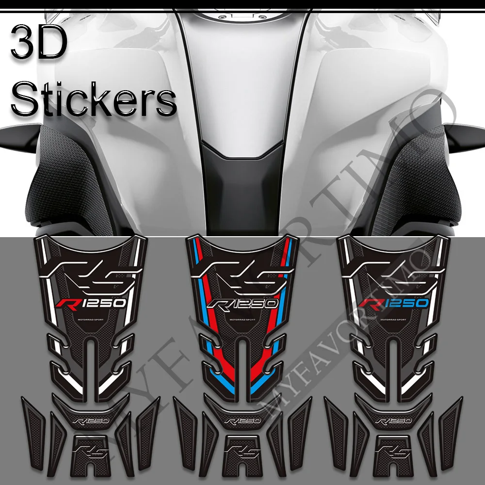 Motorcycle Tank Pad Grips Gas Fuel Oil Kit Knee Protection Stickers Decals For BMW R1250RS R 1250 RS R1250 2019 2020 2021 2022