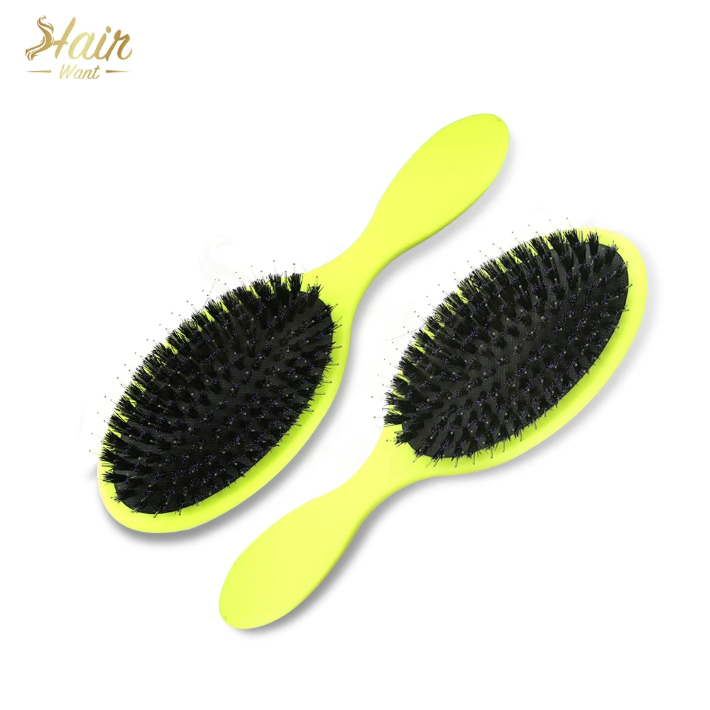 Spazzola per Extension Hair Want con Denti in Nylon, Districante per Capelli Bagnati e Asciutti, Massaggiante, con Setole di Cinghiale e Cuscino Morbido
