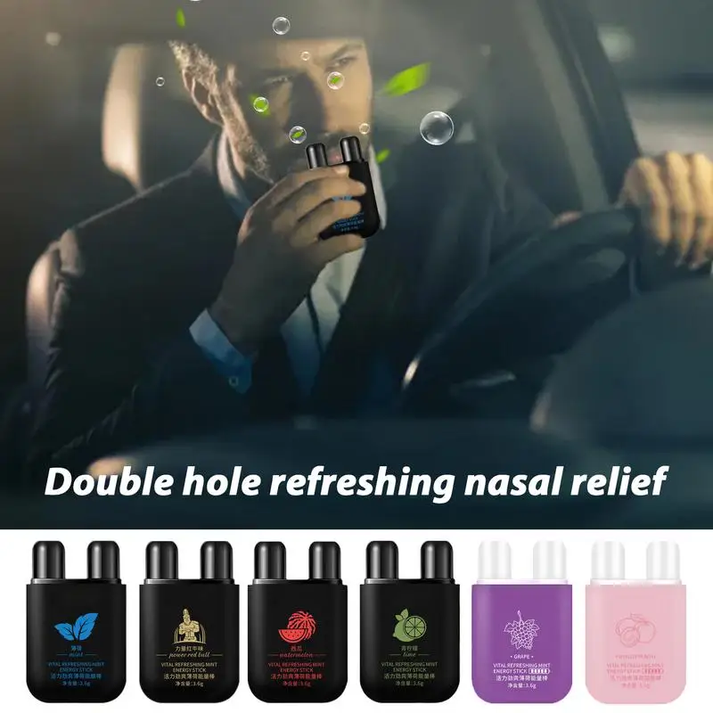 Double Nasal Inhaler Double Holes Refreshing Inhaler Energizing Energy Bar Energy Vapors Stick Aromatherapy Stick Home Supply nasal inhaler