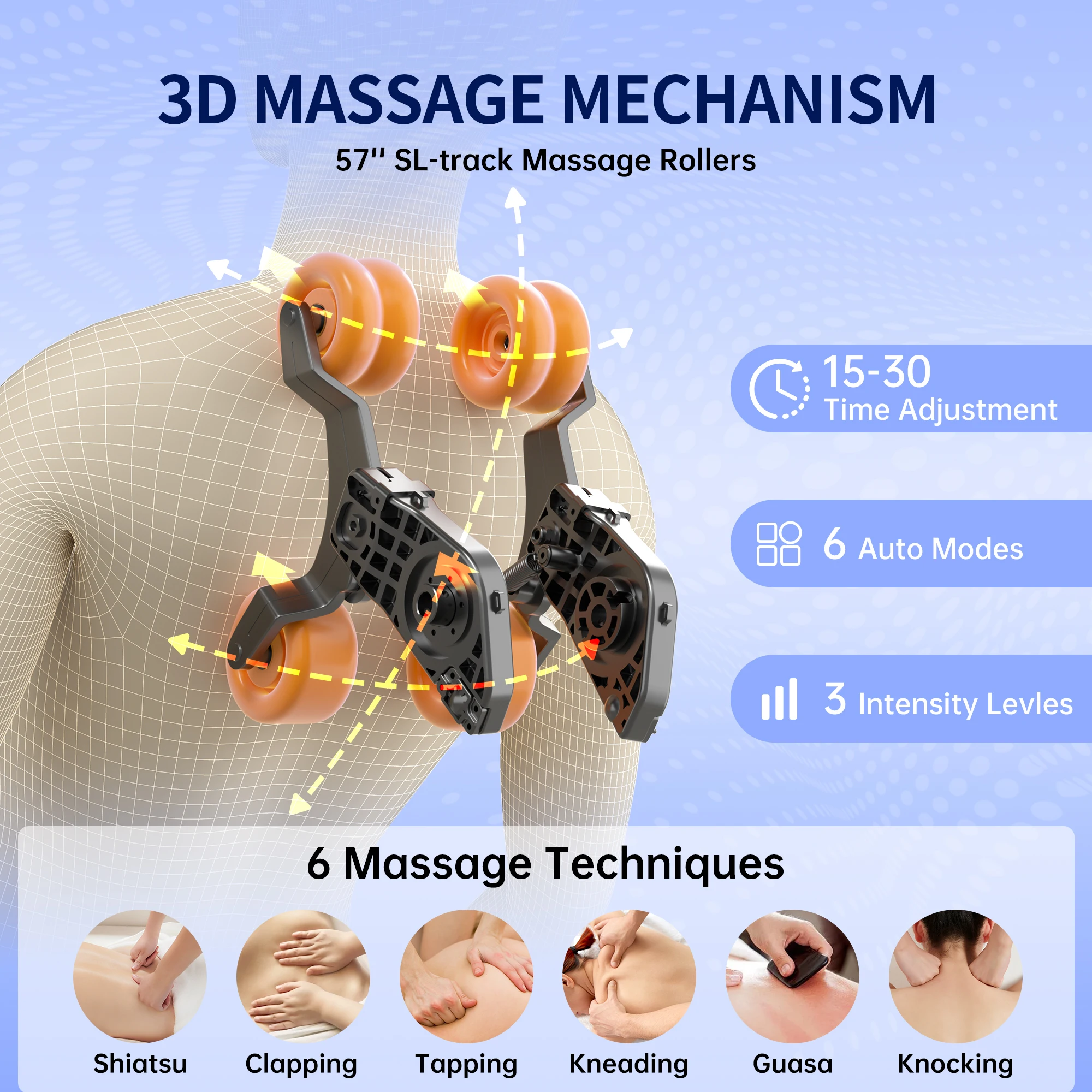 1 Year Warranty USA Local Delivery  3D Airbag Zero Gravity full body Massage Chair Home 3D Foot Roller Shiatsu Office Chair 2