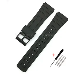 Premium Multi - Size Silicone Waterproof Watch Strap Replacement - Versatile Rubber Wrist Band - 22mm (Black - Black)