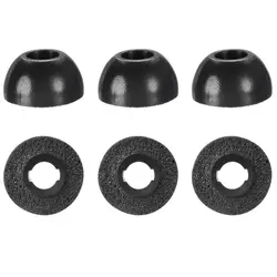 Premium Memory Foam Earbud Tips - Anti - Slip & Secure Fit - Black (3 Pairs) (3 Piars(S M L))