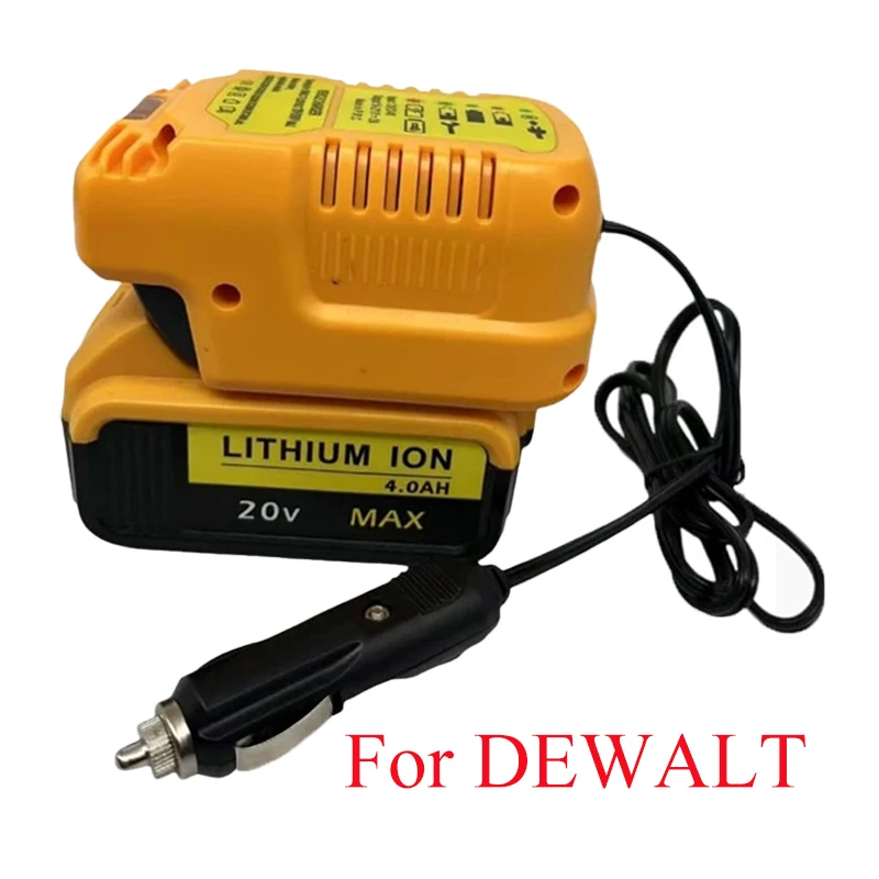 Mini-Schnellladegerät, Ersatz-Ladegerät für Dewalt 18 V Akku, tragbarer Zigarettenanzünder-Stecker für DCB200 DCB203 DCB205