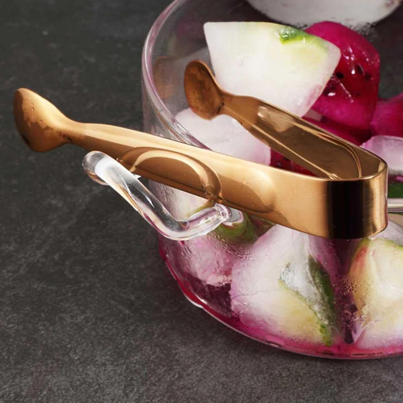 Premium Ice Tongs Mini Sugar Tongs Stainless Steel Small Kitchen Tongs Appetizer Serving Tongs Food Clip Party Bar Accessories (3)