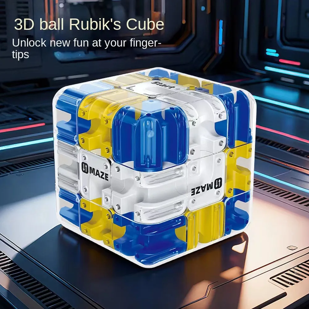 신기하고 재미있는 3D 미로 공 인터랙티브 퍼즐 롤러 큐브 STEM 학습 완구 (어린이, 청소년용) 스트레스 해소 및 인지 능력 향상 게임