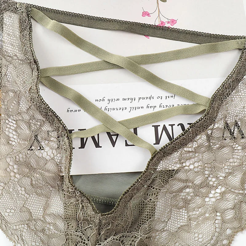 S3a3727ff0a094c479717fca229e732e10 M-3XL 5Colors Hollowed-Out Lace Underpant See Through Elegant Women Daily Night Club Lingerie Briefs Knickers Underwear