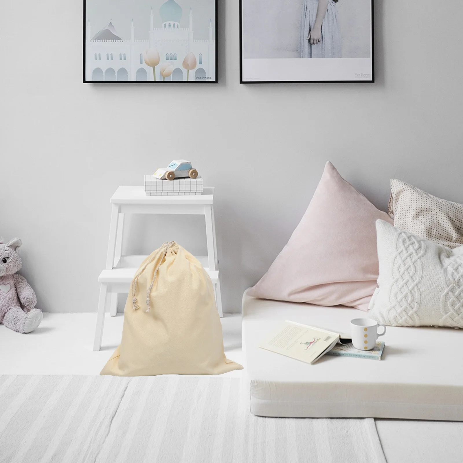 Foldable Canvas Laundry Bag Drawstring Hotel Clothes ganizer Pouch Bathroom Dirty Storage Container Travel Bag Home Textiles 5