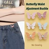 1Pair Adjustable Butterfly Waist Button for Tighting Waistline of Pants Jeans Skirts Waist Reduce Buckles No Sewing Required 1
