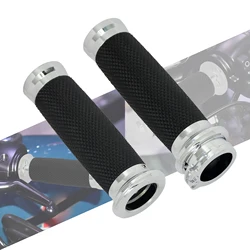 1 Premium Electronic Throttle Handlebar Hand Grips (Chrome Hand Grips)