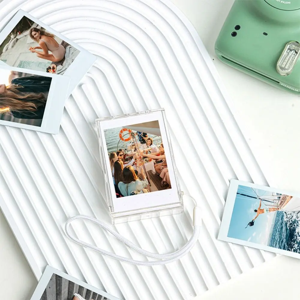 3 인치 필름 투명 사진 보관 상자 Fujifilm Instax Mini 12/11/9/8/7 용 인스턴트 카메라 사진 케이스 (스트랩 포함)